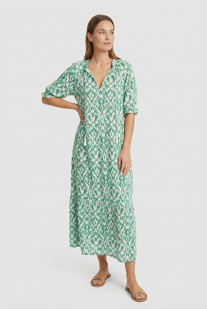 Denisa | Floral Maxi Dress with V-Neckline