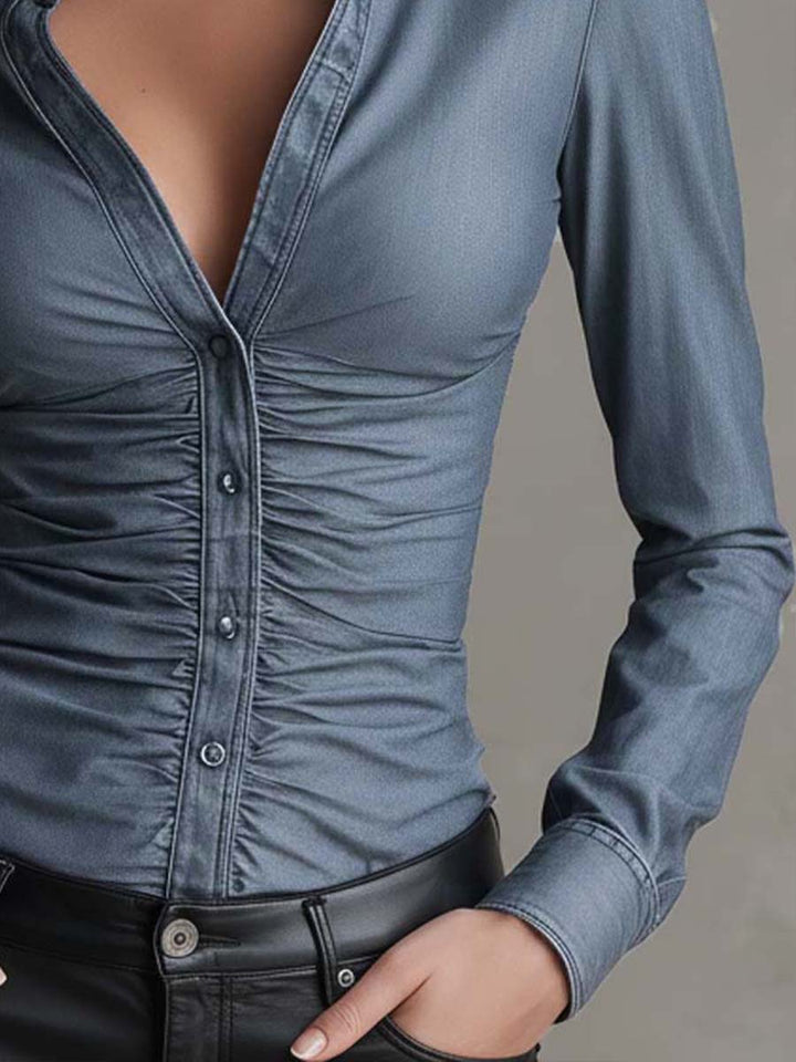 Εφαρμοστό πουκάμισο από Tencel με ραμμένο μέσο