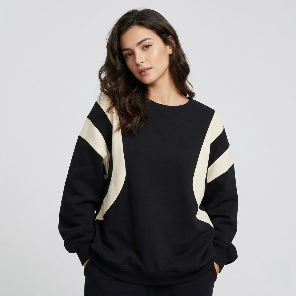 Μοντέρνο oversized φούτερ από βαμβακερό μείγμα