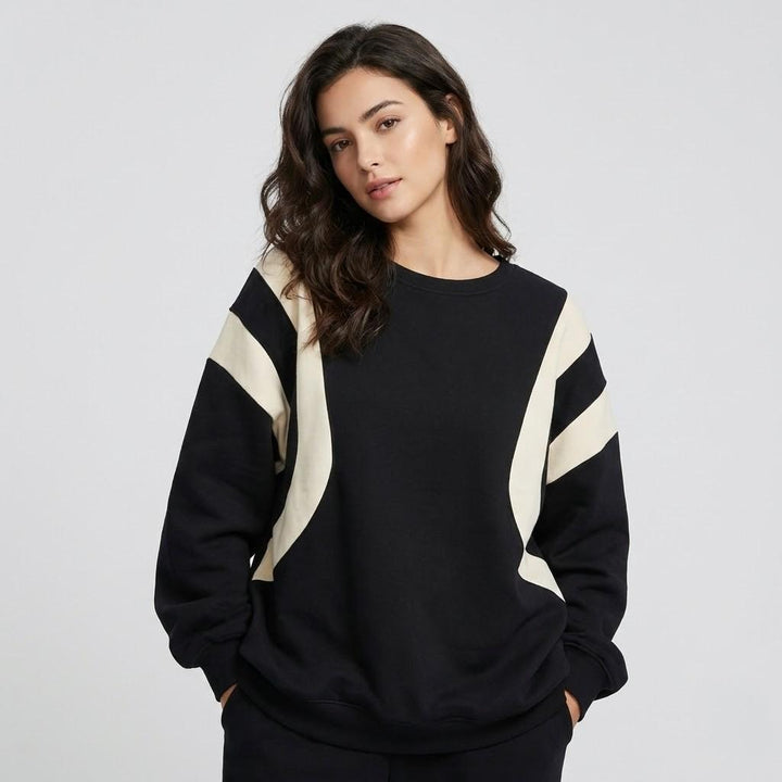Μοντέρνο oversized φούτερ από βαμβακερό μείγμα