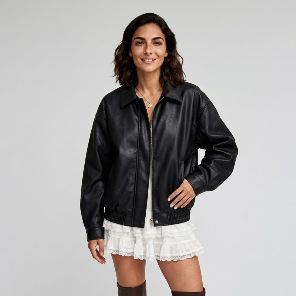 Χαλαρό Oversize Μπουφάν με Μπροστινό Κλείσιμο για Αστικό Στυλ