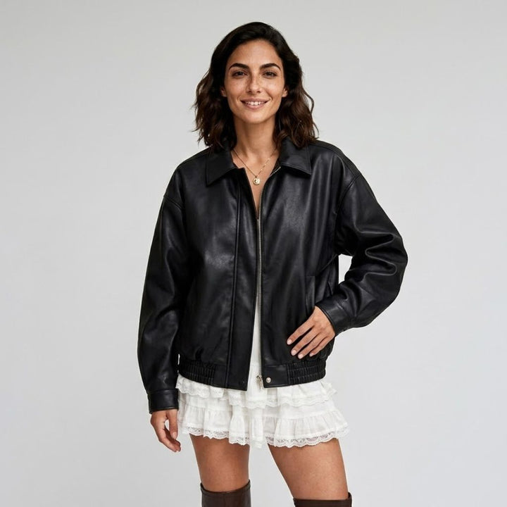 Χαλαρό Oversize Μπουφάν με Μπροστινό Κλείσιμο για Αστικό Στυλ