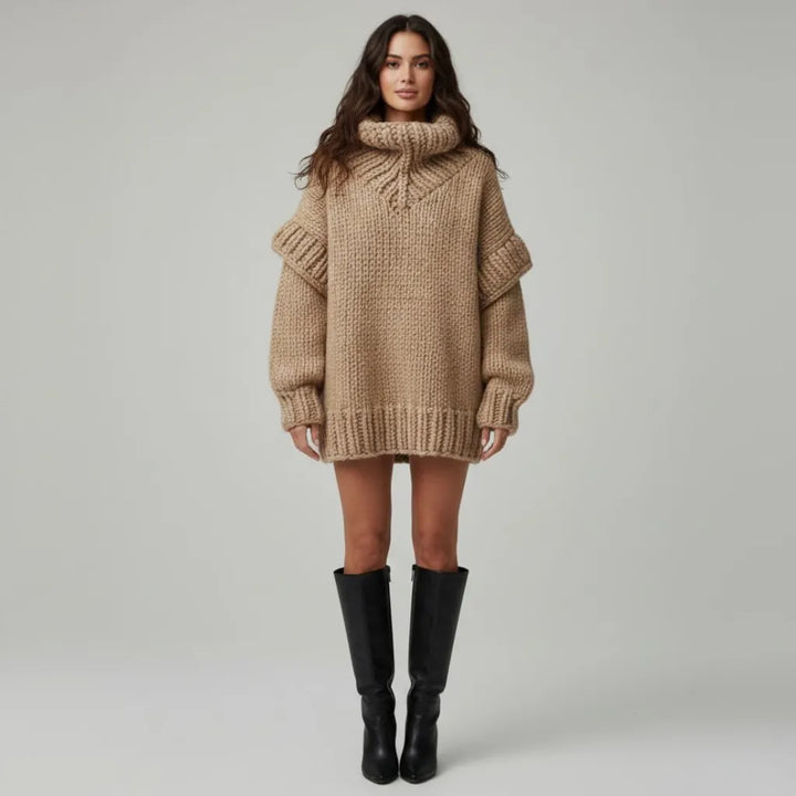 Oversized πλεκτό πουλόβερ από μείγμα ακρυλικού και πολυεστέρα με ρεγκλάν