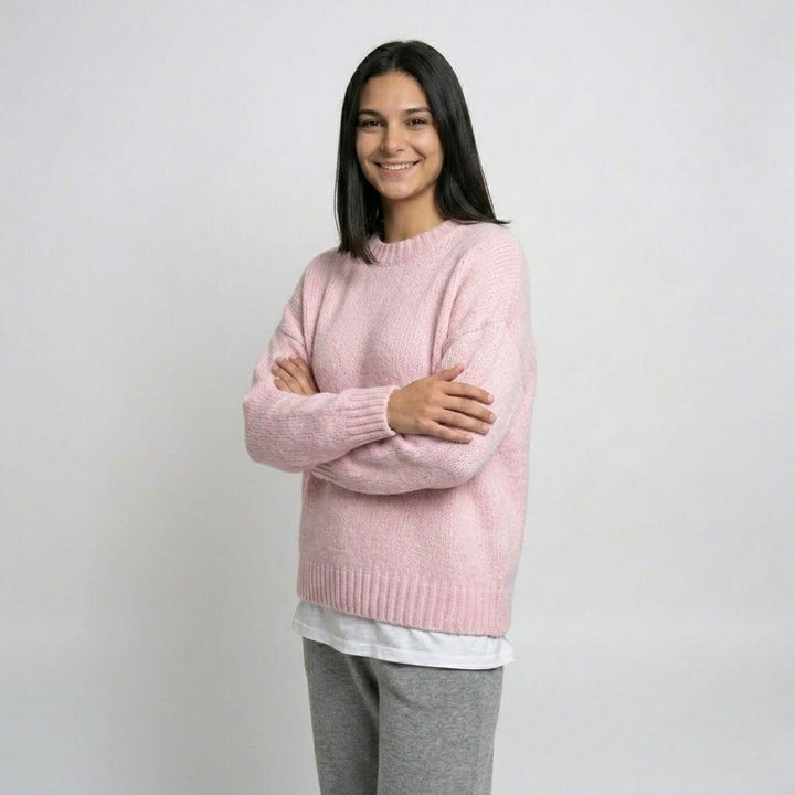 Αέρινο oversized πλεκτό πουλόβερ από ακρυλικό και πολυεστέρα