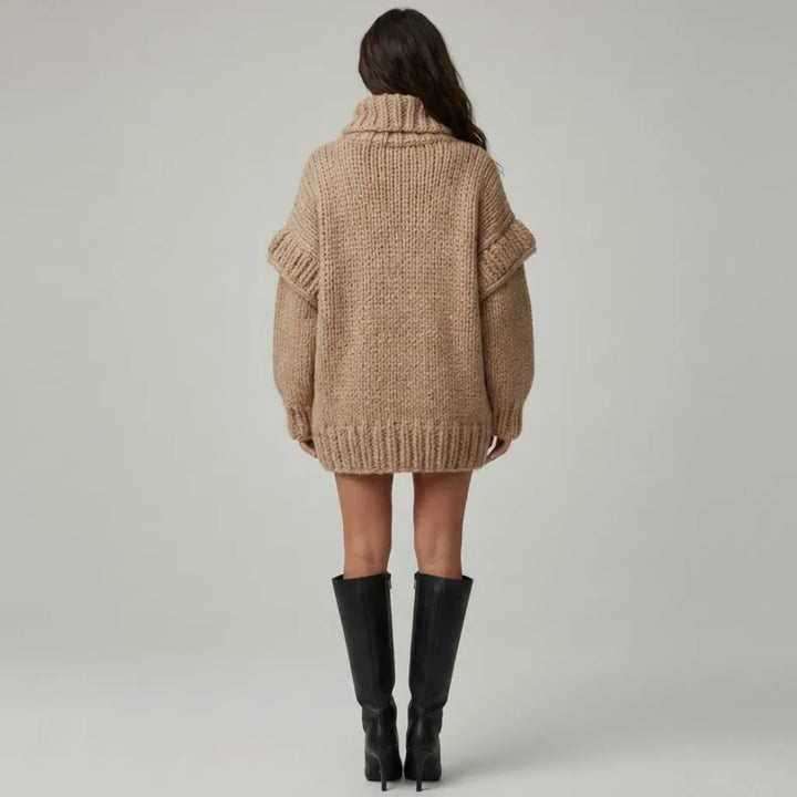 Oversized πλεκτό πουλόβερ από μείγμα ακρυλικού και πολυεστέρα με ρεγκλάν