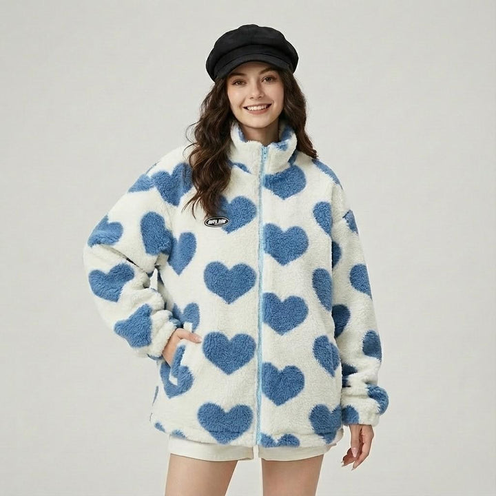 Αναστρέψιμο oversized μπουφάν από βαμβακερό μείγμα