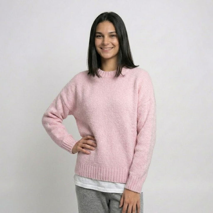 Αέρινο oversized πλεκτό πουλόβερ από ακρυλικό και πολυεστέρα