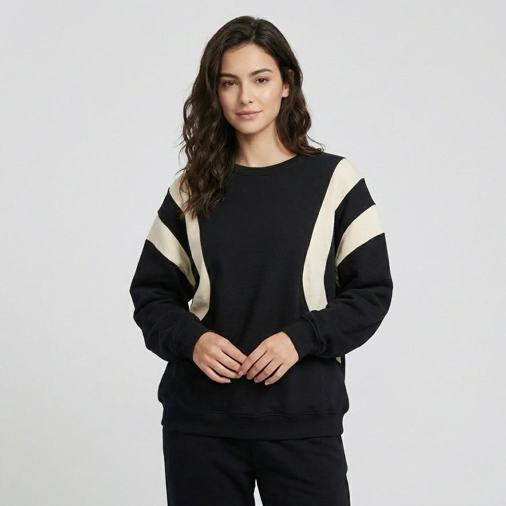 Μοντέρνο oversized φούτερ από βαμβακερό μείγμα