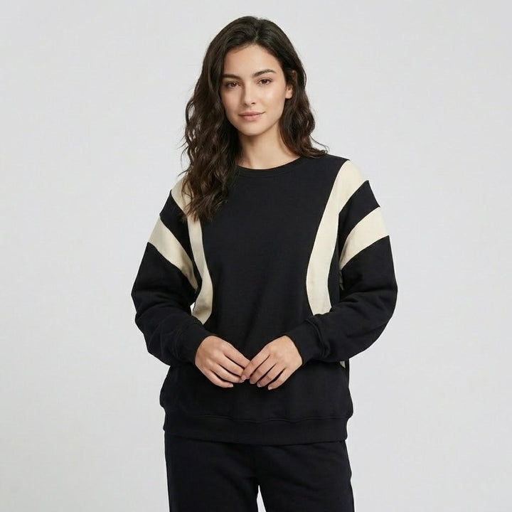 Μοντέρνο oversized φούτερ από βαμβακερό μείγμα