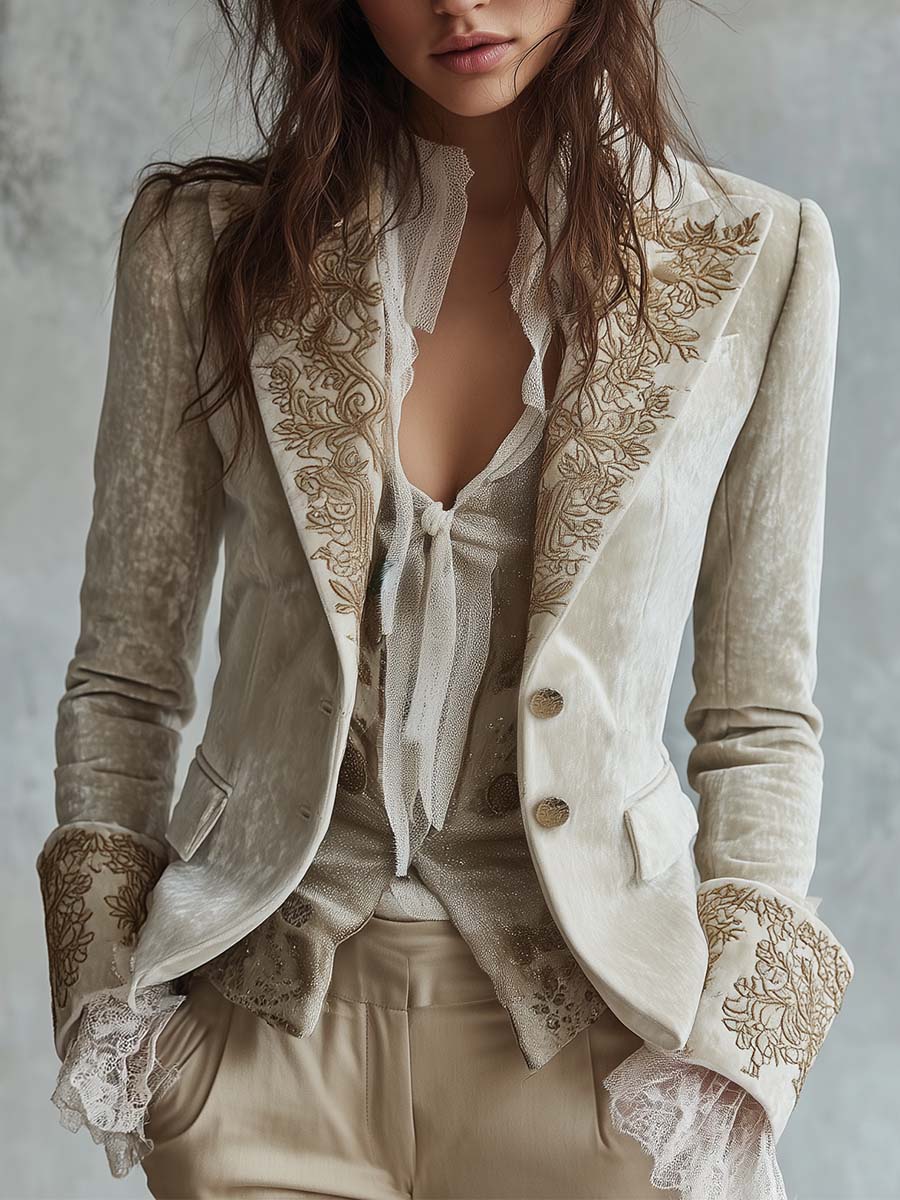 Amberly | Tailored Embroidered Blazer