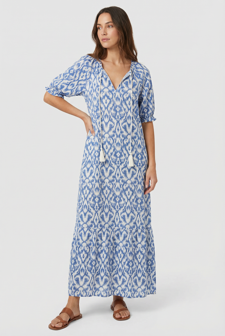 Denisa | Floral Maxi Dress with V-Neckline
