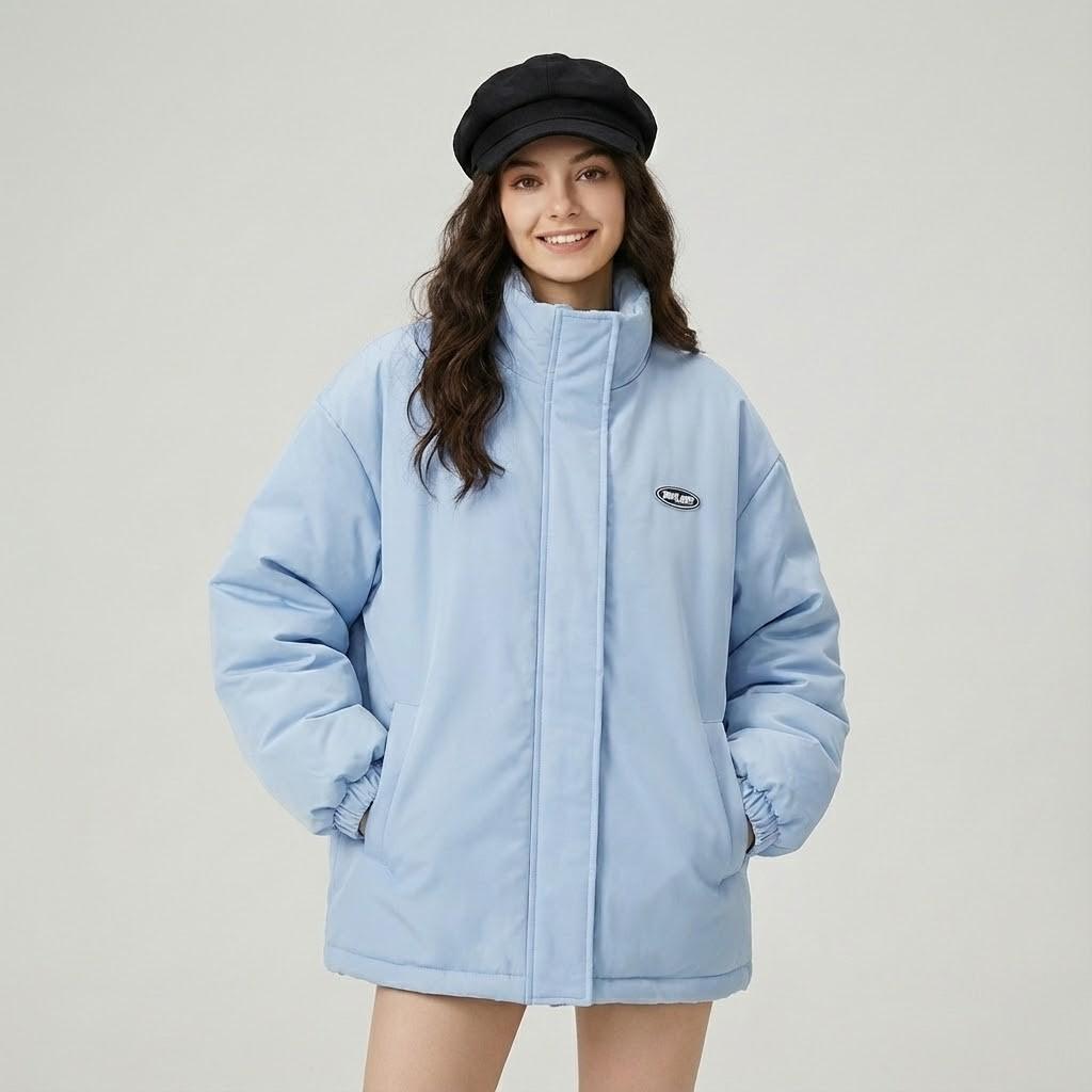 Αναστρέψιμο oversized μπουφάν από βαμβακερό μείγμα