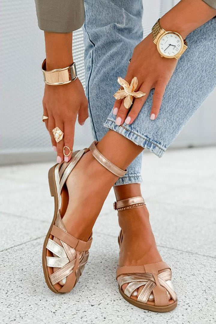 Violante - Cut-out Sandals in Champagne