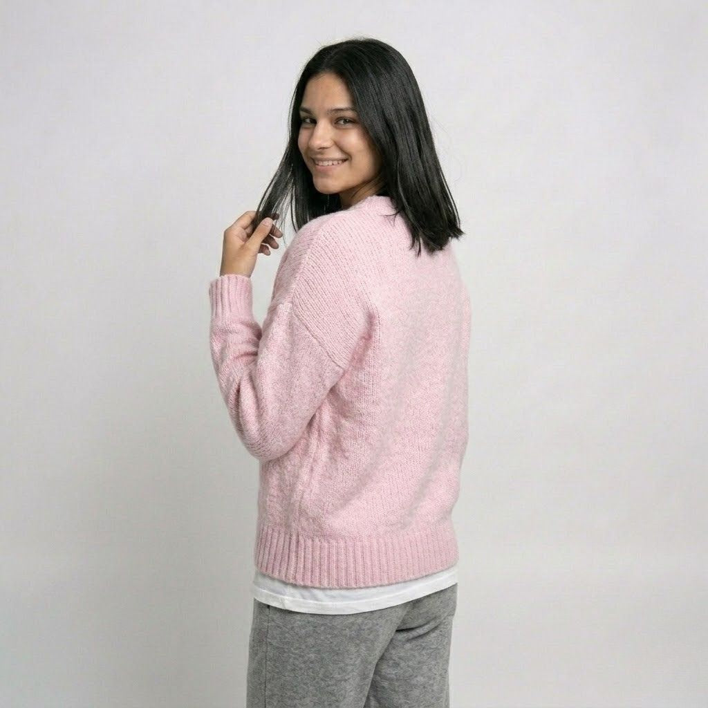 Αέρινο oversized πλεκτό πουλόβερ από ακρυλικό και πολυεστέρα