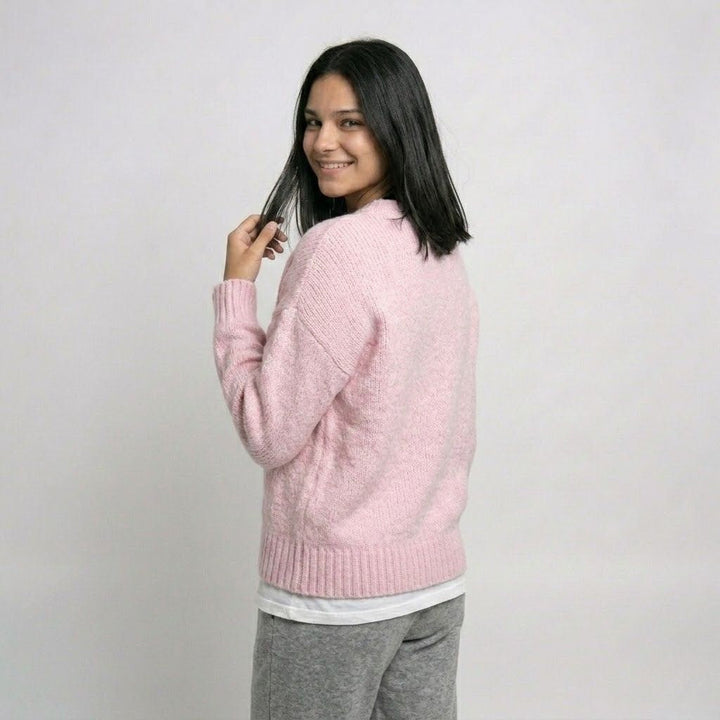 Αέρινο oversized πλεκτό πουλόβερ από ακρυλικό και πολυεστέρα