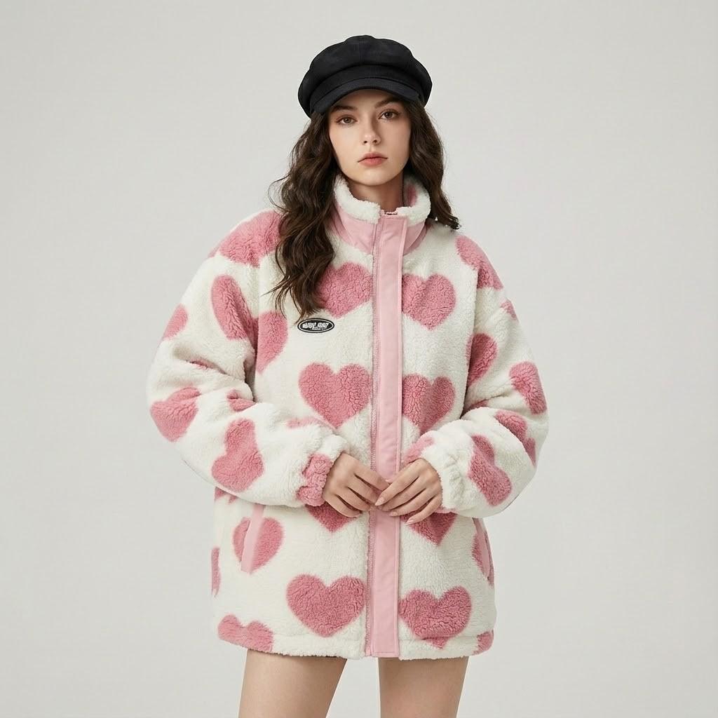 Αναστρέψιμο oversized μπουφάν από βαμβακερό μείγμα