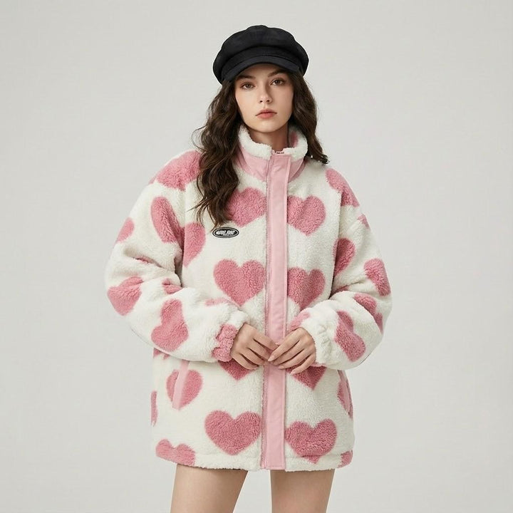 Αναστρέψιμο oversized μπουφάν από βαμβακερό μείγμα