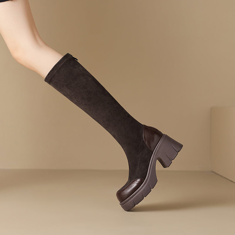 Ψηλές Δερμάτινες Μπότες από Suede