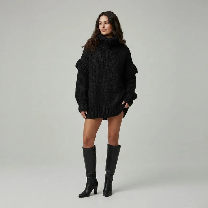 Oversized πλεκτό πουλόβερ από μείγμα ακρυλικού και πολυεστέρα με ρεγκλάν