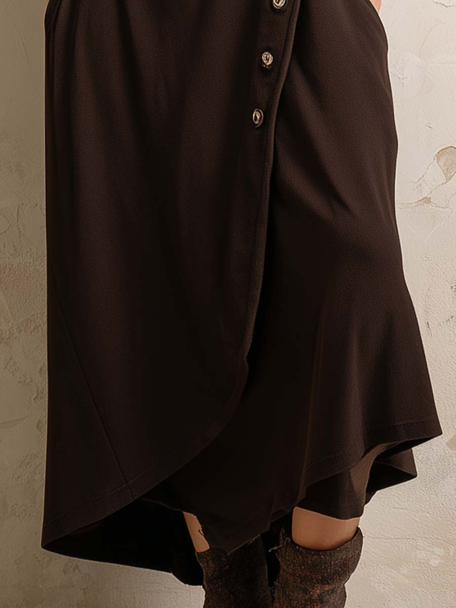 Μίντι Φόρεμα Boho με Πλαϊνή Κουμπότρυπα
