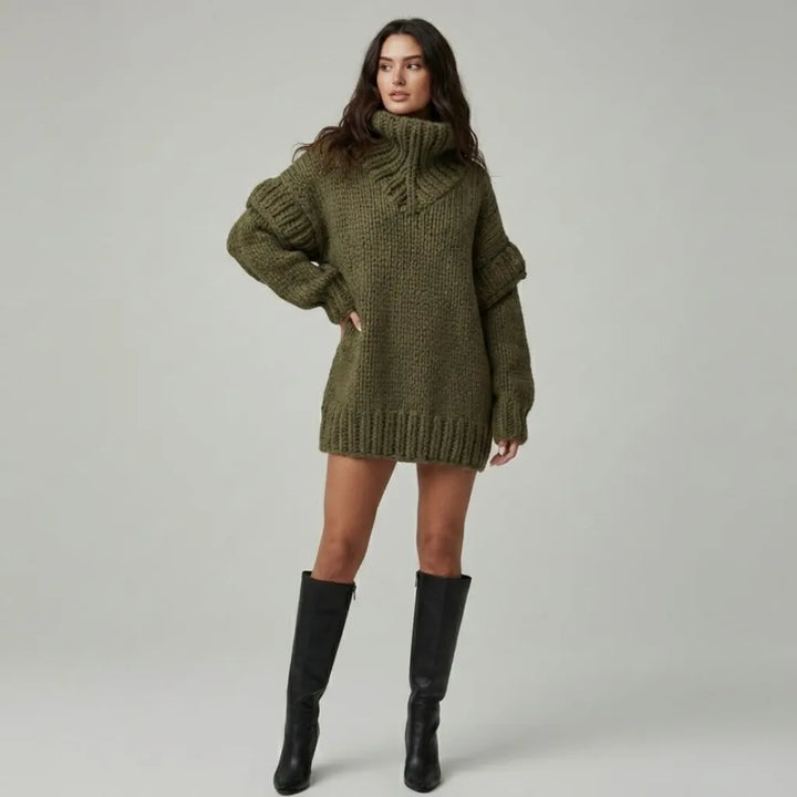 Oversized πλεκτό πουλόβερ από μείγμα ακρυλικού και πολυεστέρα με ρεγκλάν