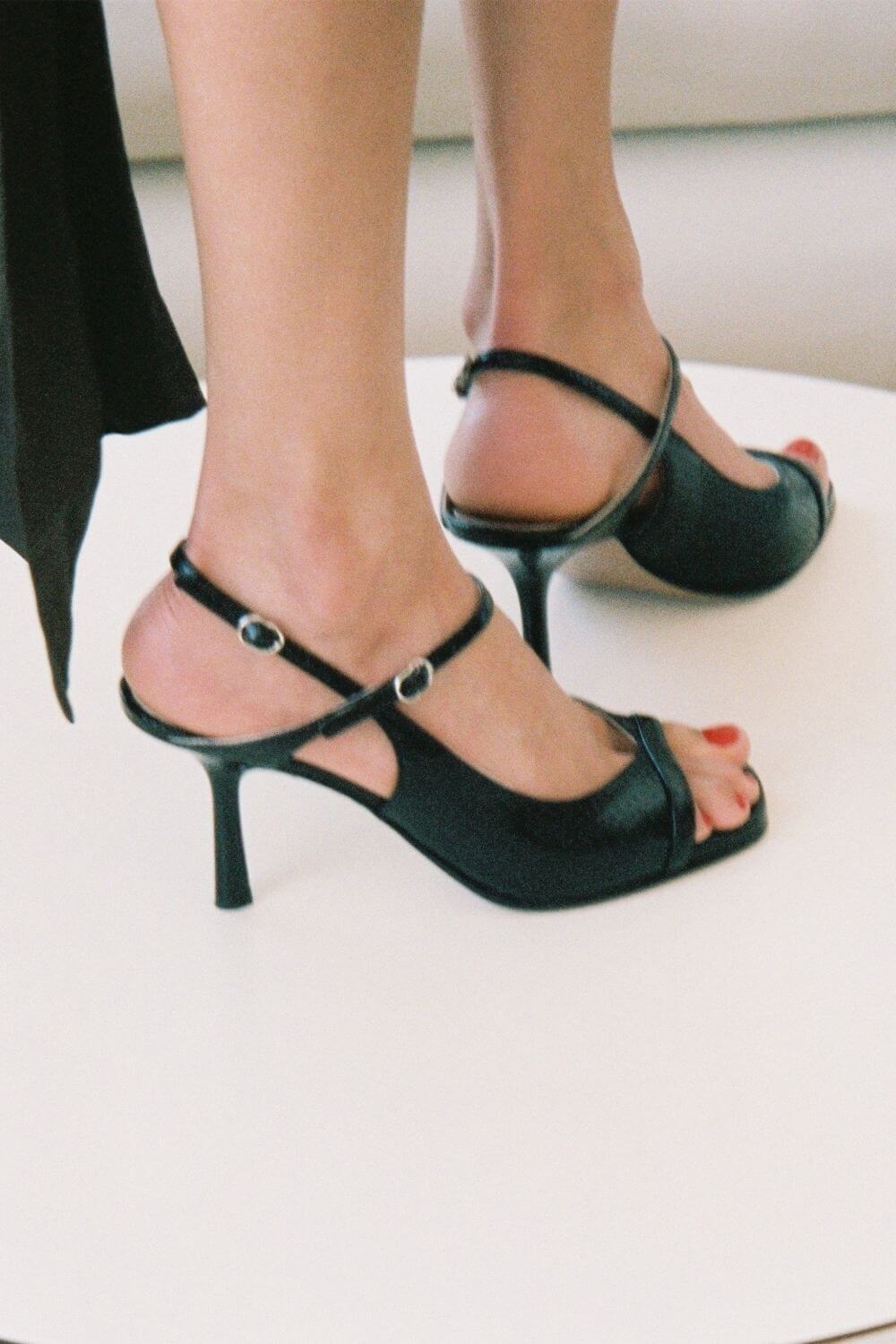 Ντενίζ - Μαύρα Slingback Σανδάλια