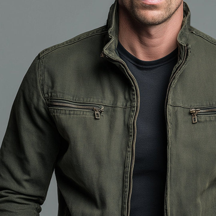 Rodney | Retro Cotton Zip-Up Jacket