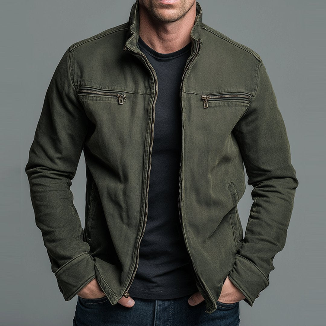 Rodney | Retro Cotton Zip-Up Jacket