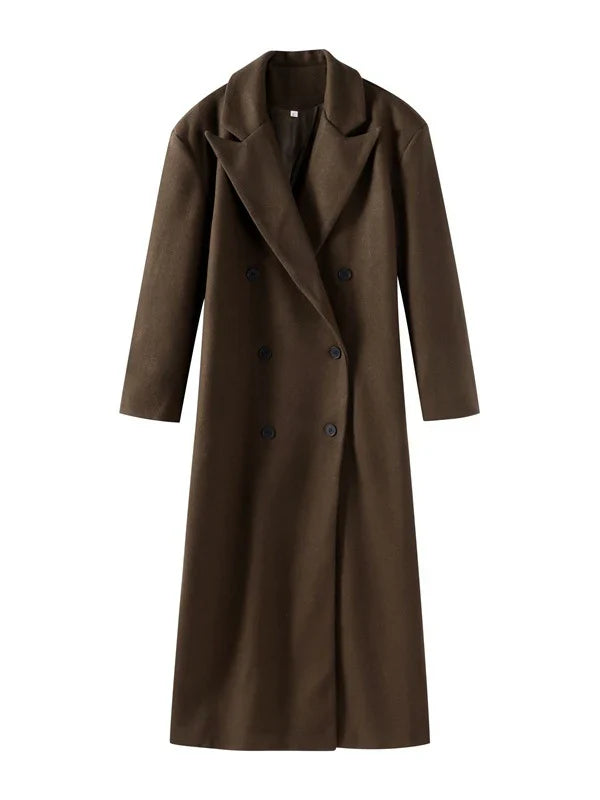 Γυναικείο Διπλής Όψης Oversized Παλτό από Μαλλί