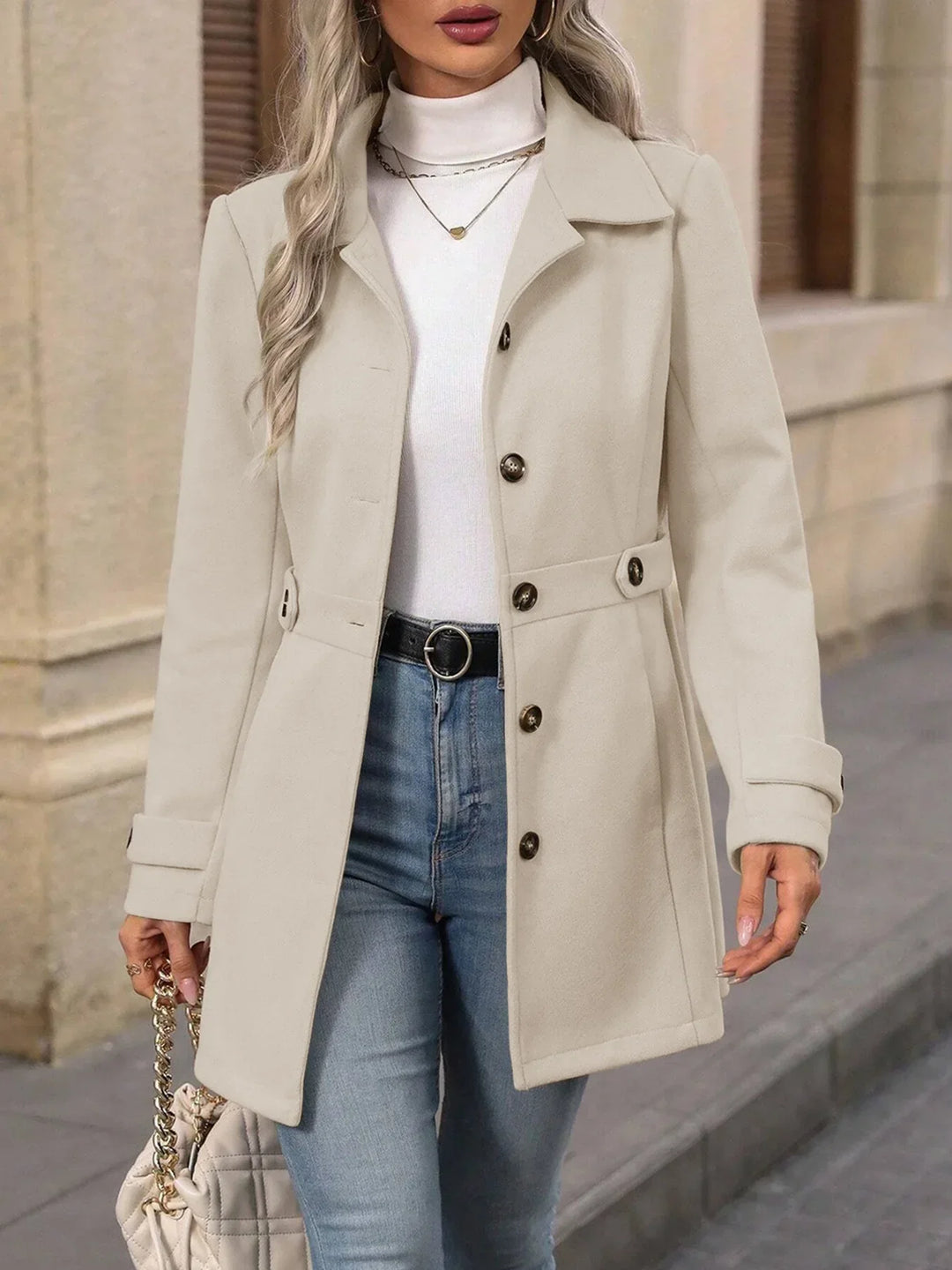 Φθινοπωρινό Μαλλί Παλτό – Κομψό Slim Fit για Ποικιλία Στυλ