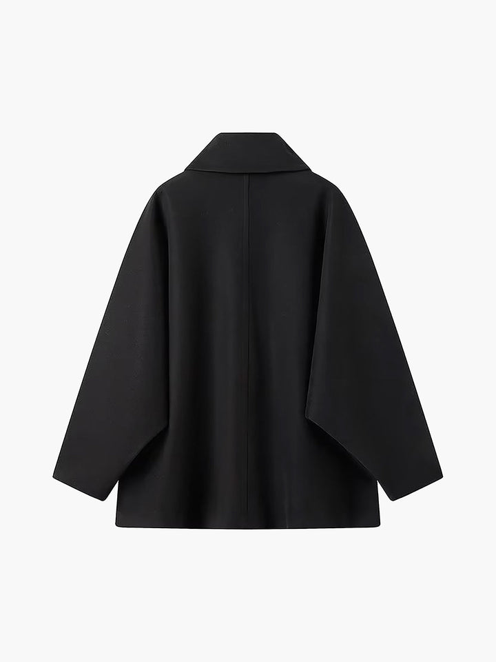 Oversized Μαλλί Παλτό με Κουμπί