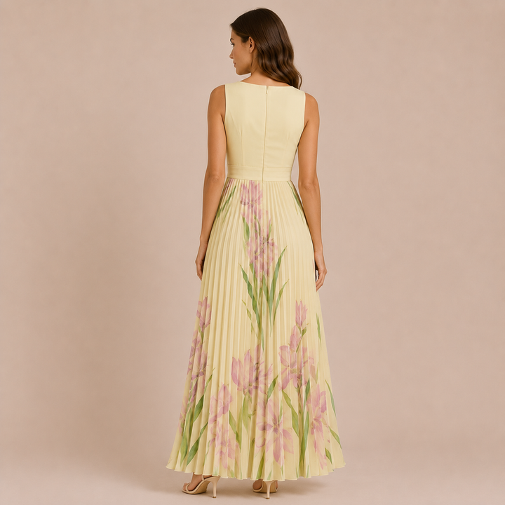 Ιρέν  Μίντι φόρεμα με φαρδιές τιράντες και πλισέ φούστα