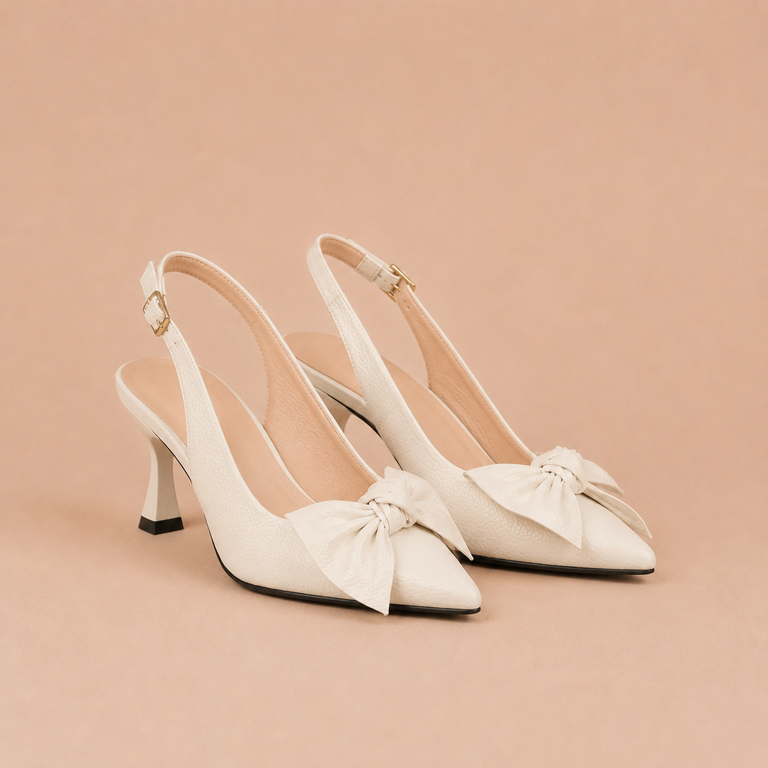 Κλαούντια - Slingback Παπούτσια με Λεπτή Μύτη και Φιόγκο