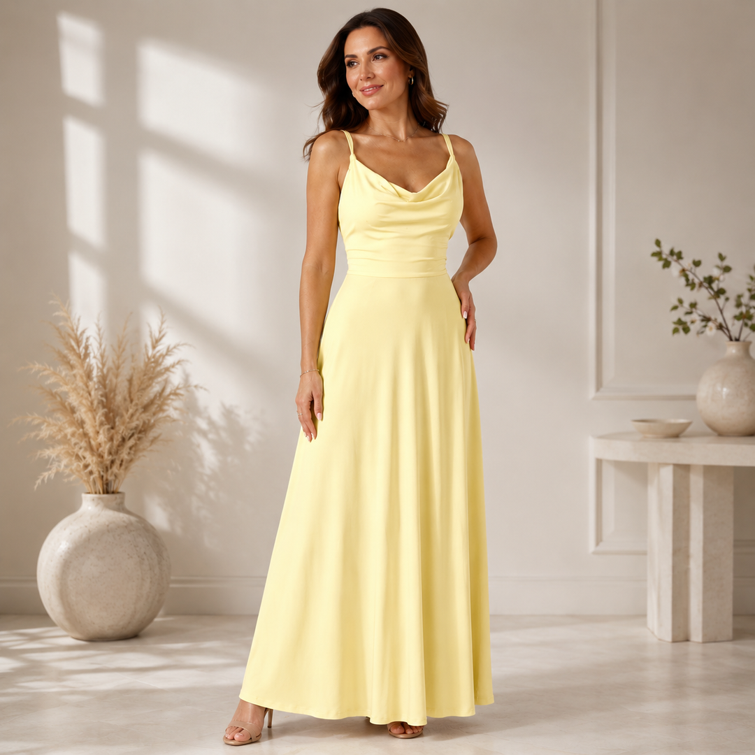 Neuza | Maxi Dress with Draped Neckline