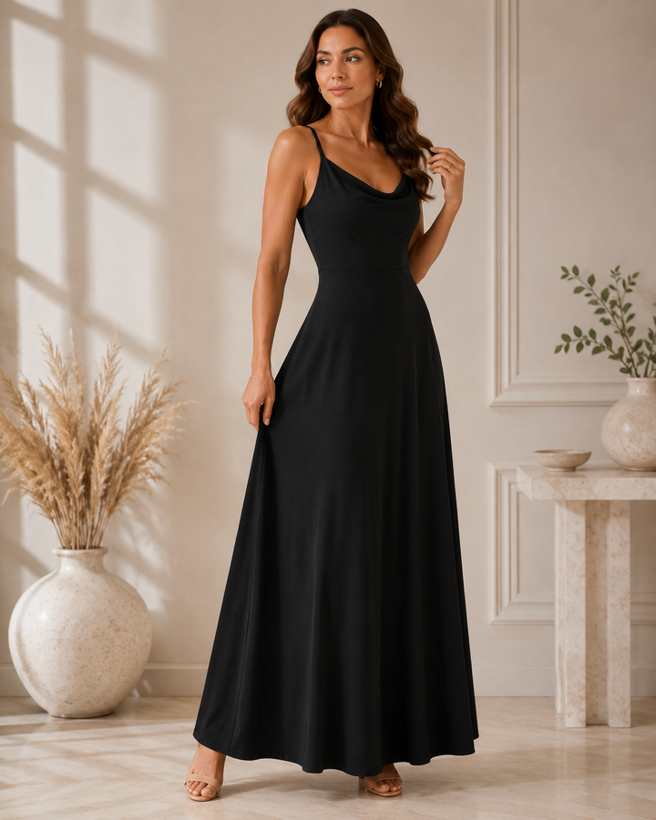 Neuza | Maxi Dress with Draped Neckline