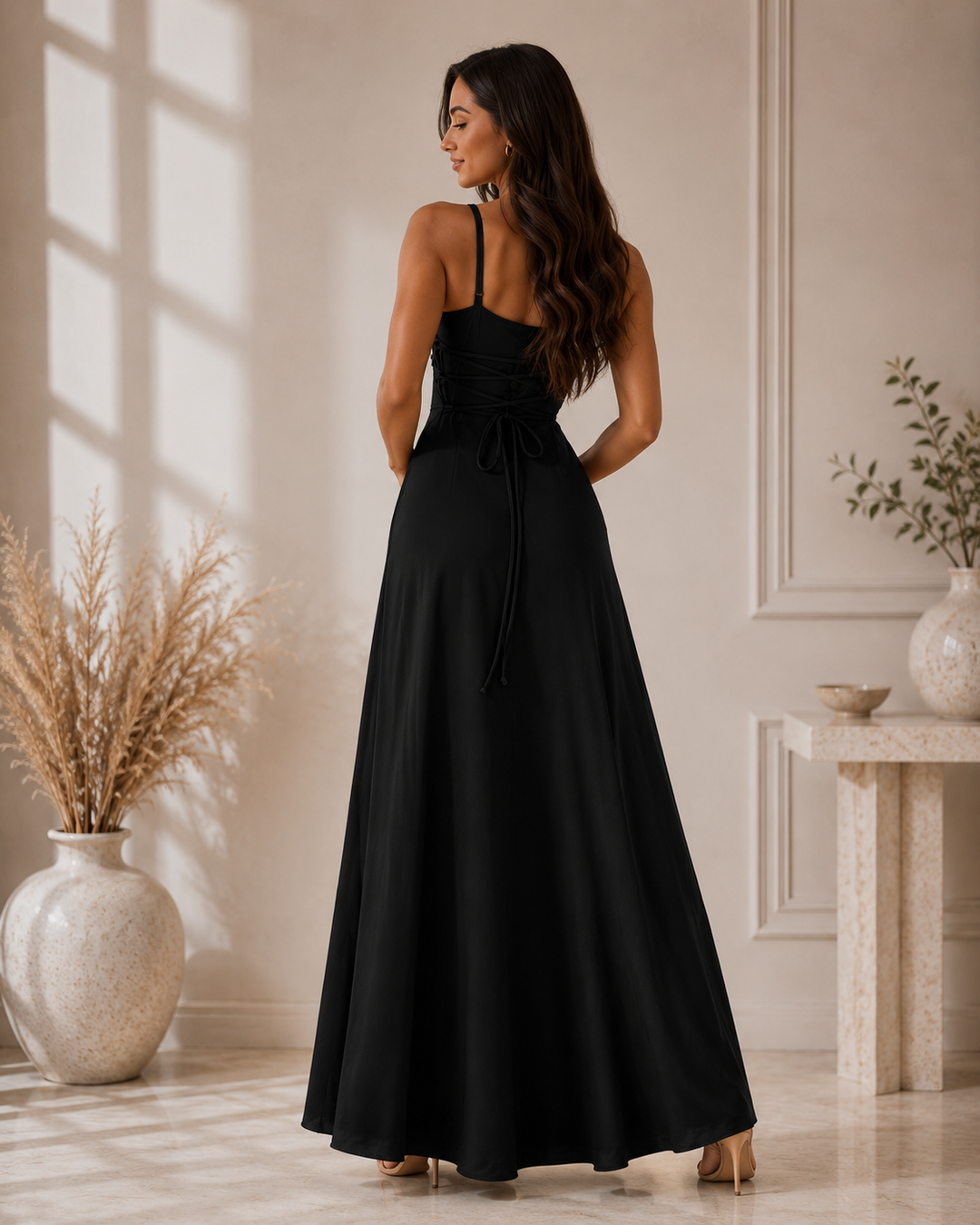 Neuza | Maxi Dress with Draped Neckline