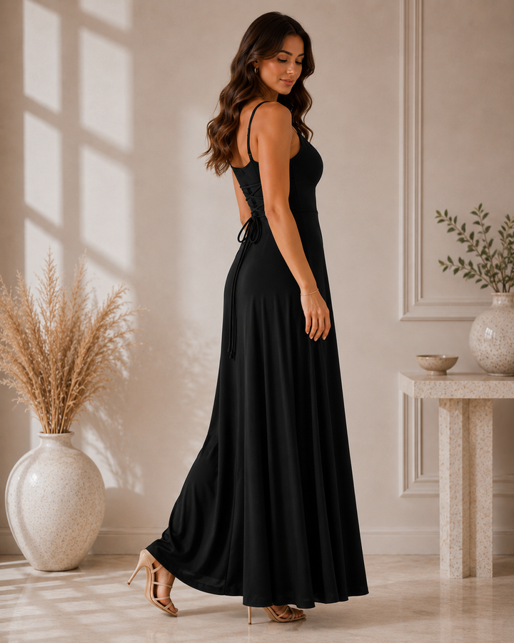 Neuza | Maxi Dress with Draped Neckline