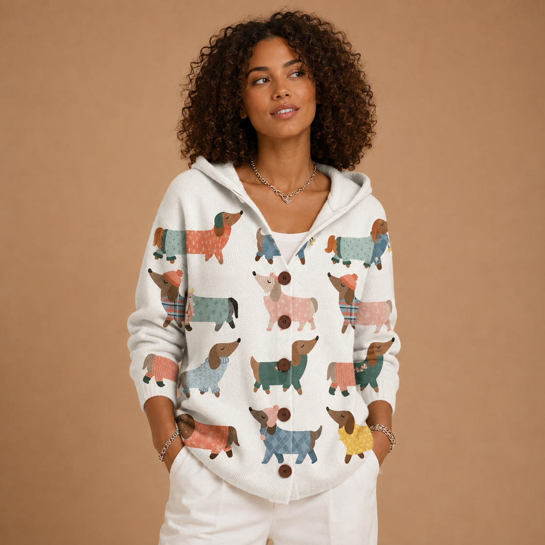 Lotte | Άνετο πλεκτό cardigan με κουκούλα