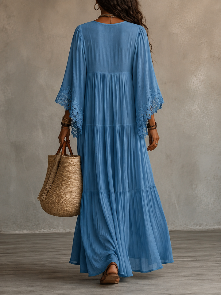 Teodóra | Maxi Dress with Bat Sleeves