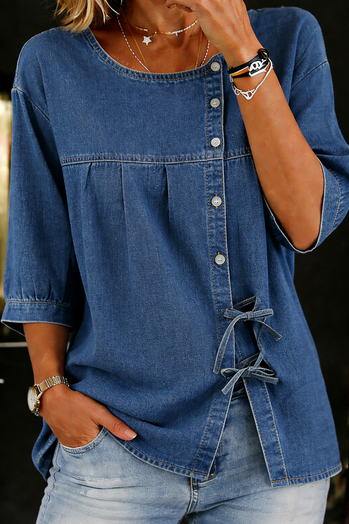 Βέρα - Μακριά Μπλούζα Vintage Denim