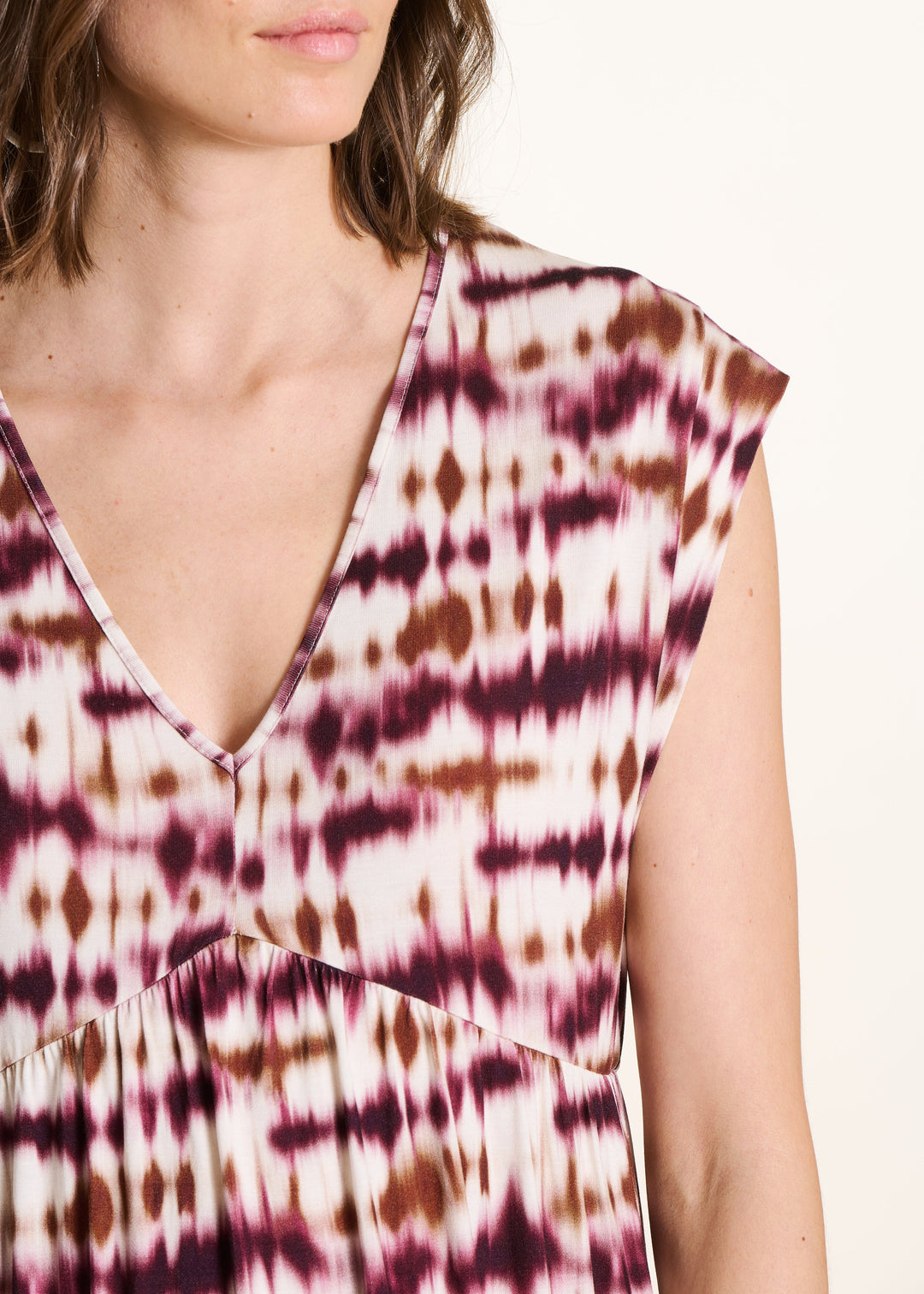 Beatriz | Midi Tie-Dye Dress with V-Neck