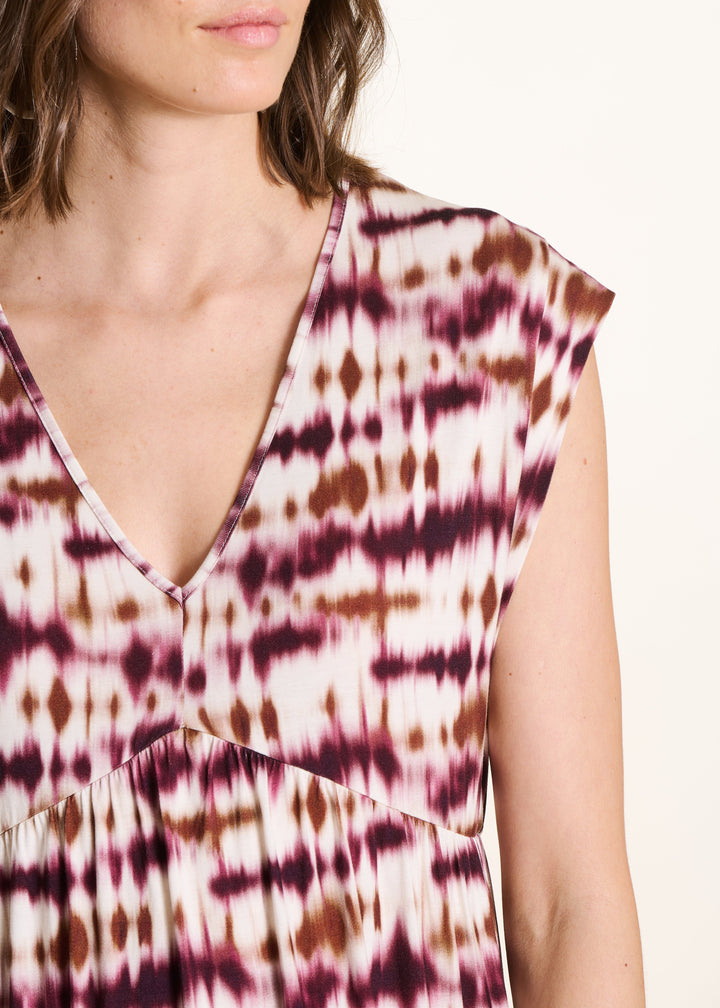 Beatriz | Midi Tie-Dye Dress with V-Neck