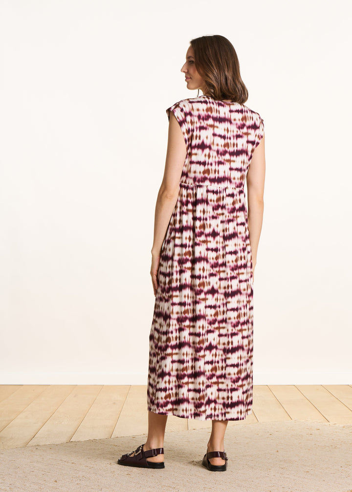 Beatriz | Midi Tie-Dye Dress with V-Neck