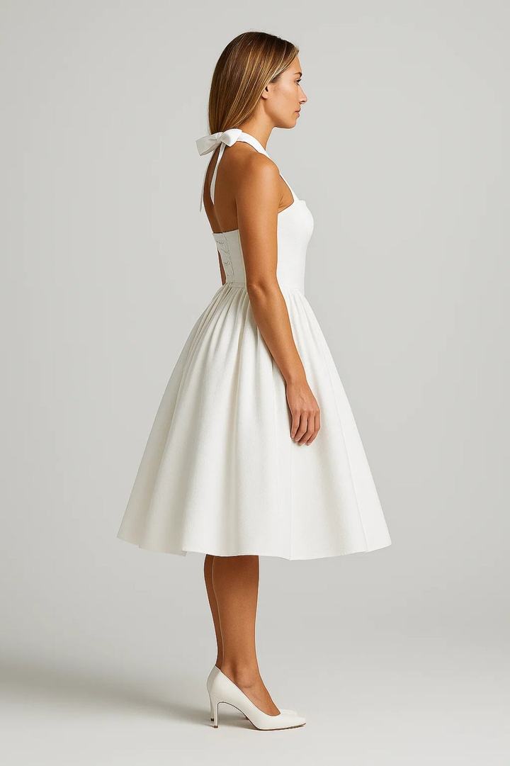 Brigita | Midi A-Line Dress with Neckline