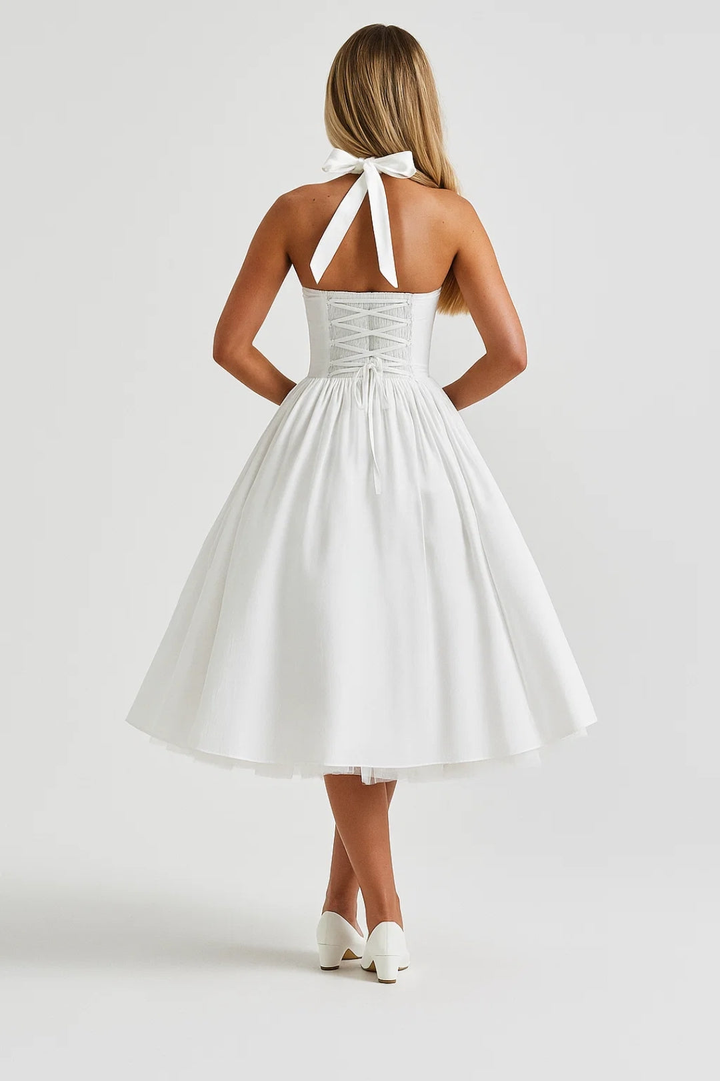 Brigita | Midi A-Line Dress with Neckline