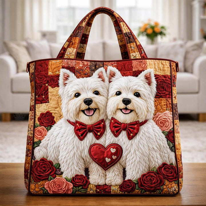 Γλυκοί Δίδυμοι Westie Τσάντα με Κέντημα - Κωδικός GFTOHD13530