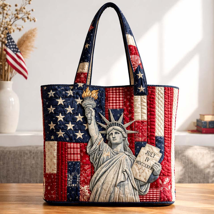 Τσάντα Tote Patchwork με Κέντημα Liberty - Κωδικός GFTOHD14288