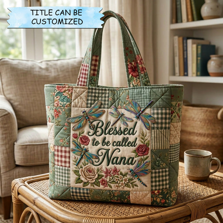 Τσάντα Tote με Κέντημα Garden Bloom Blessing - Κωδικός QTCUZ GFTOHD14573