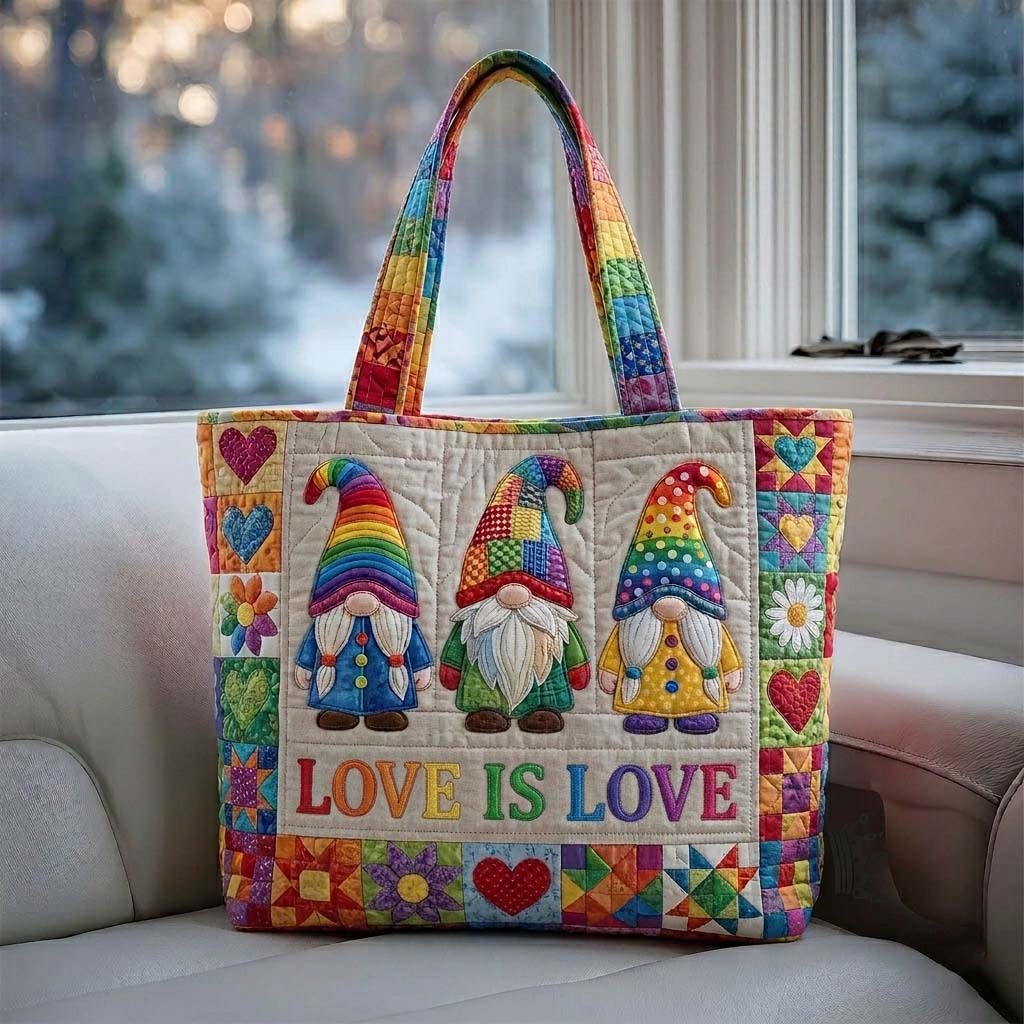 Τσάντα Tote με Κέντημα Gnome Pride - Μοντέλο GFTOHD14925