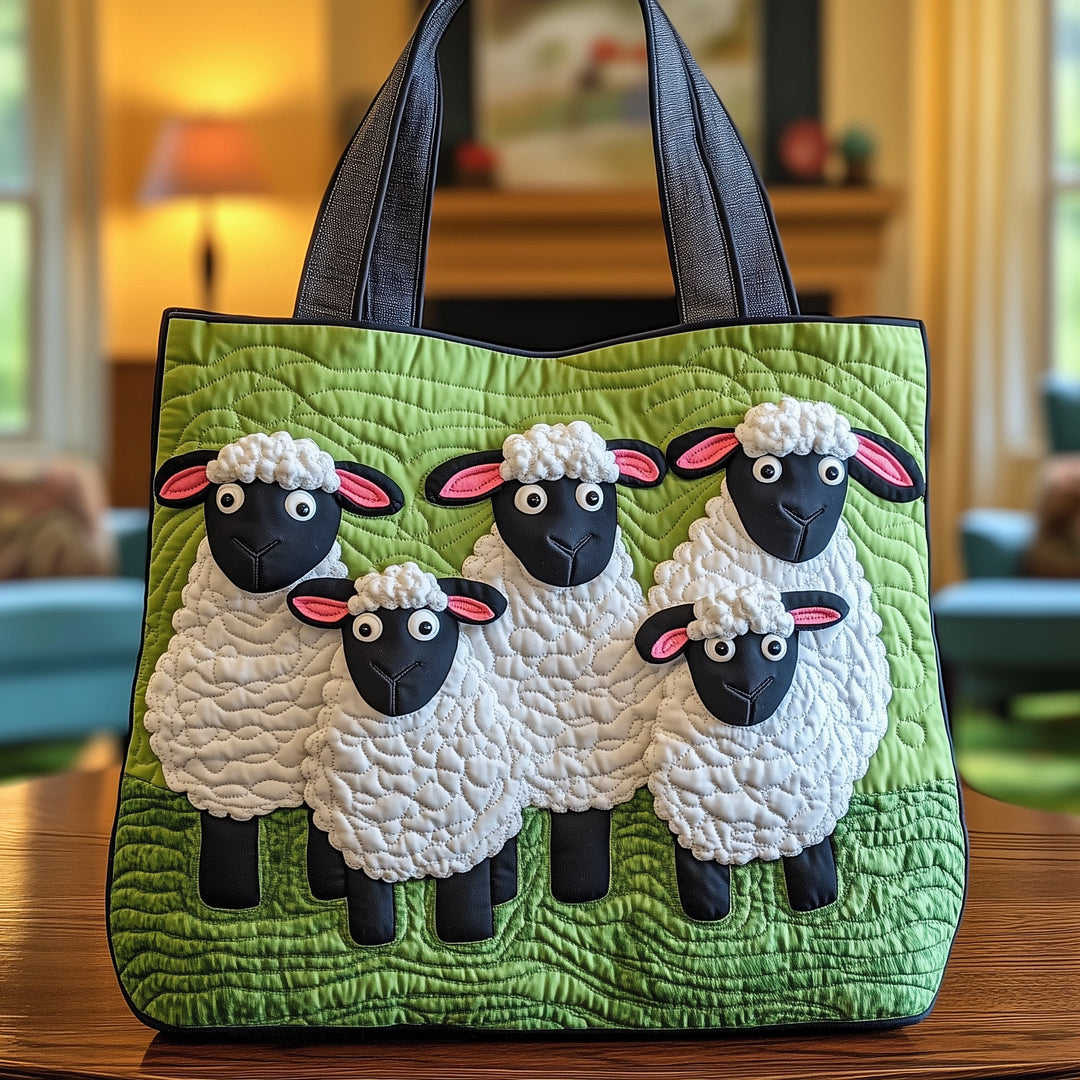 Τσάντα Tote με Κέντημα Sheep Heaven - Κωδικός GFTOHD8294